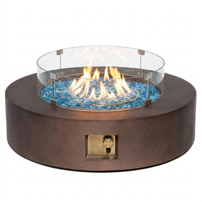 Outdoor Fire Pit Table Built for Year-Round Entertaining, 50,000 BTU Propane, 41 Inch Round, Electronic Ignition