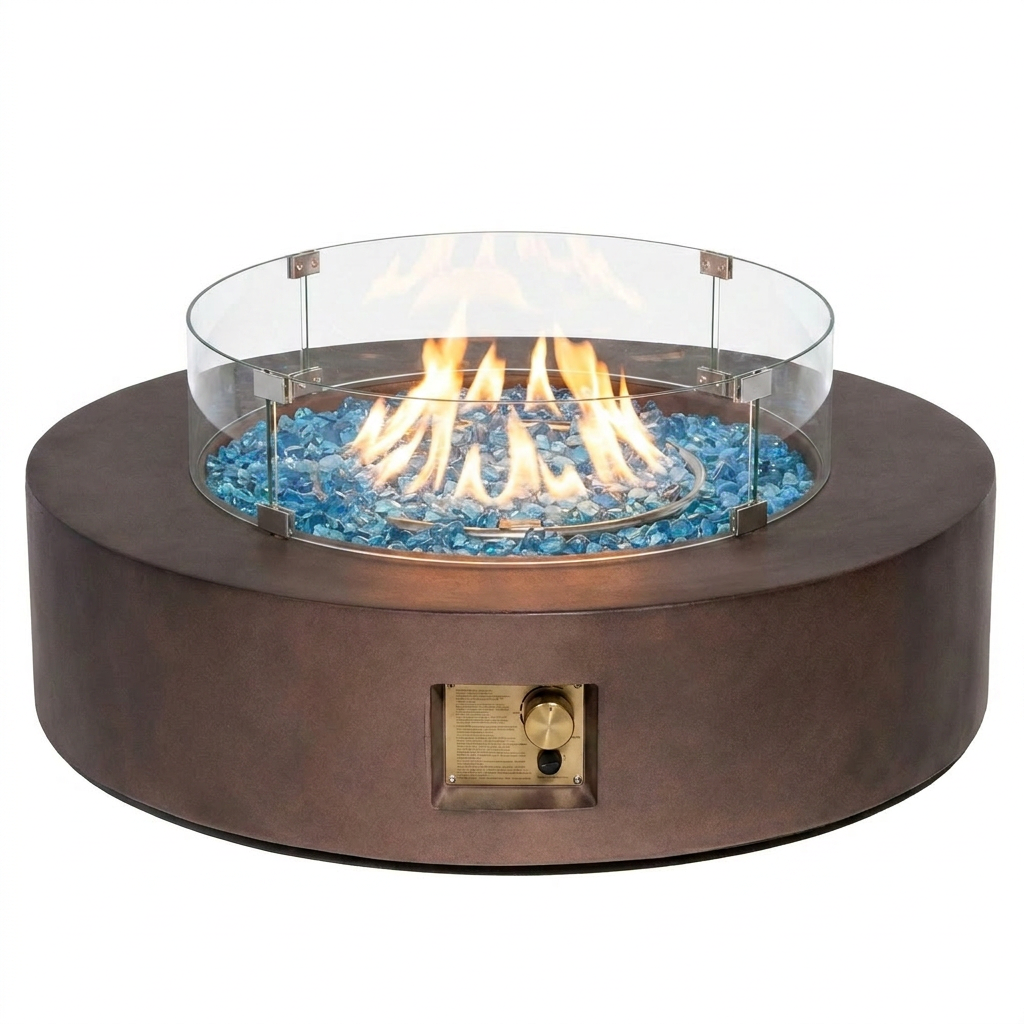 41''Round Fire Pit Table,50000 BTU Outdoor Propane Patio Fire Pit — Studio Shot