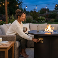 41''Round Fire Pit Table,50000 BTU Outdoor Propane Patio Fire Pit — Lifestyle