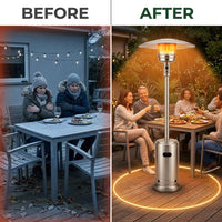 46000-BTU Stainless Steel Outdoor Heater — Before & After