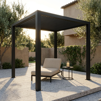 8 Ft. X 8 Ft. Matte Black Aluminum Pergola — Studio Shot
