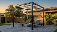 8 Ft. X 8 Ft. Matte Black Aluminum Pergola — Lifestyle