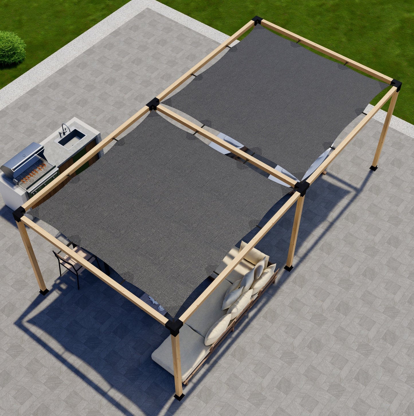 DIY Pergola Kit for a Freestanding Pergola With Canopies - Any Size Up to 24' x 12'