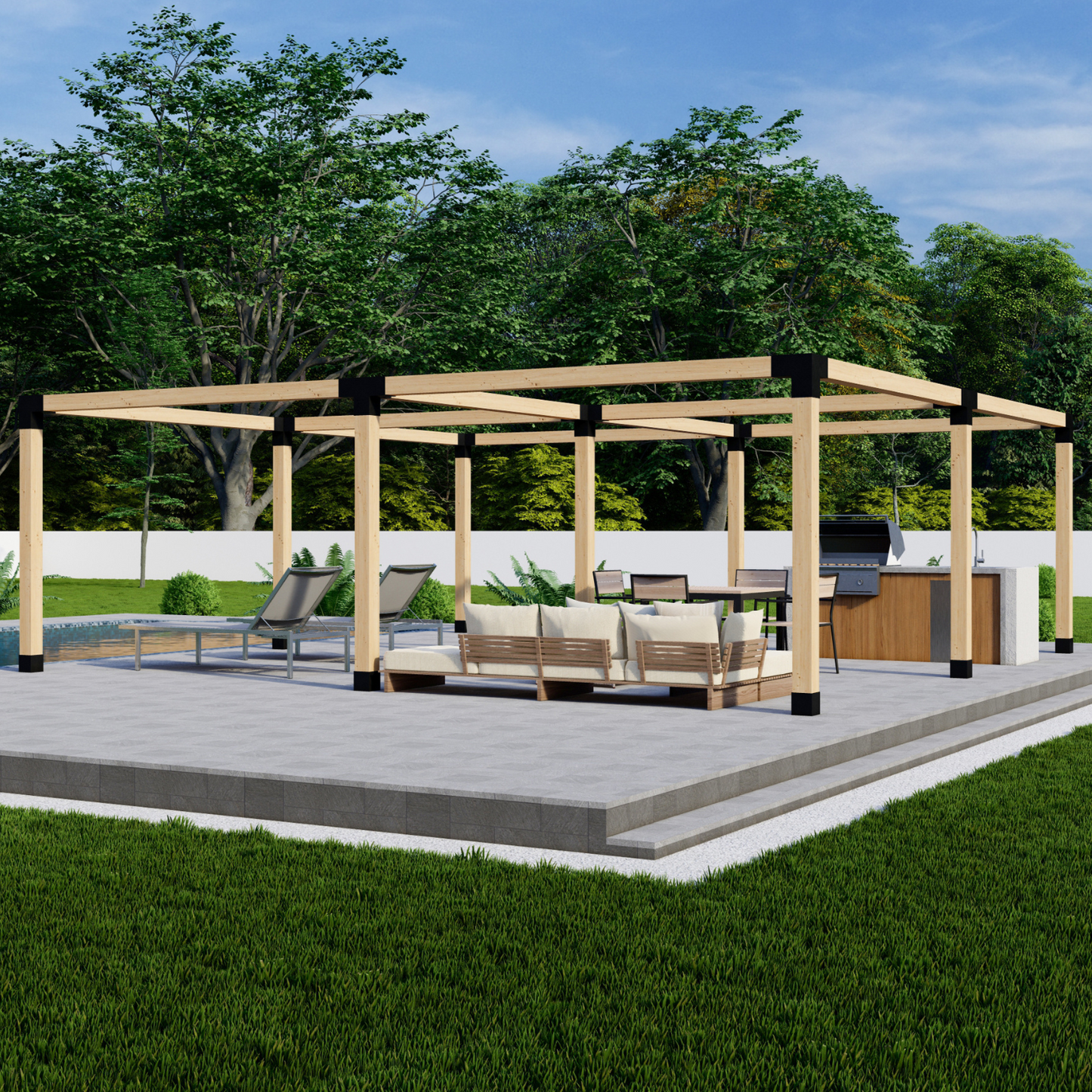 DIY Pergola Bracket Kit for a Freestanding Pergola Frame - Any Size Up to 24' x 24'