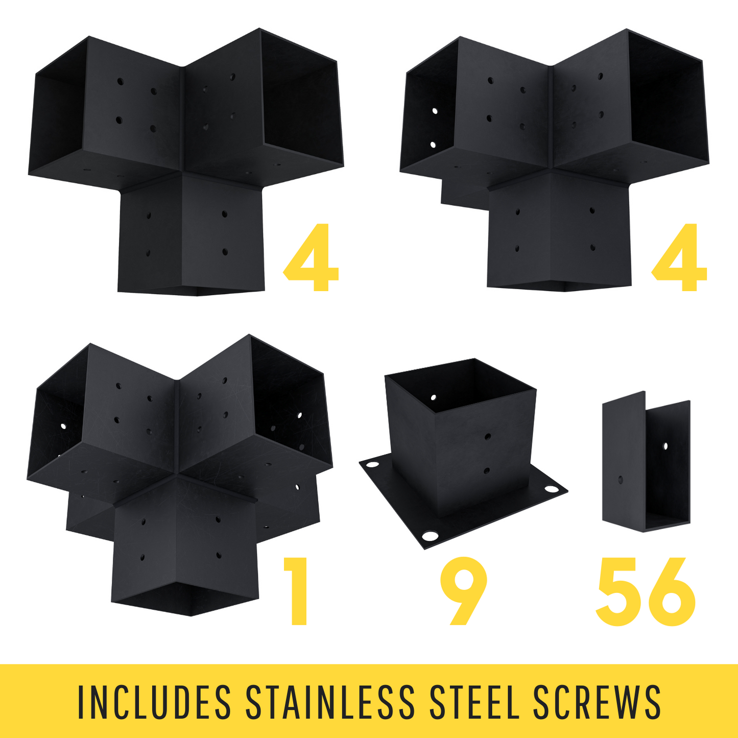 DIY Pergola Bracket Kit for a Freestanding Pergola With Slatted Roof - Any Size Up to 24' x 24'