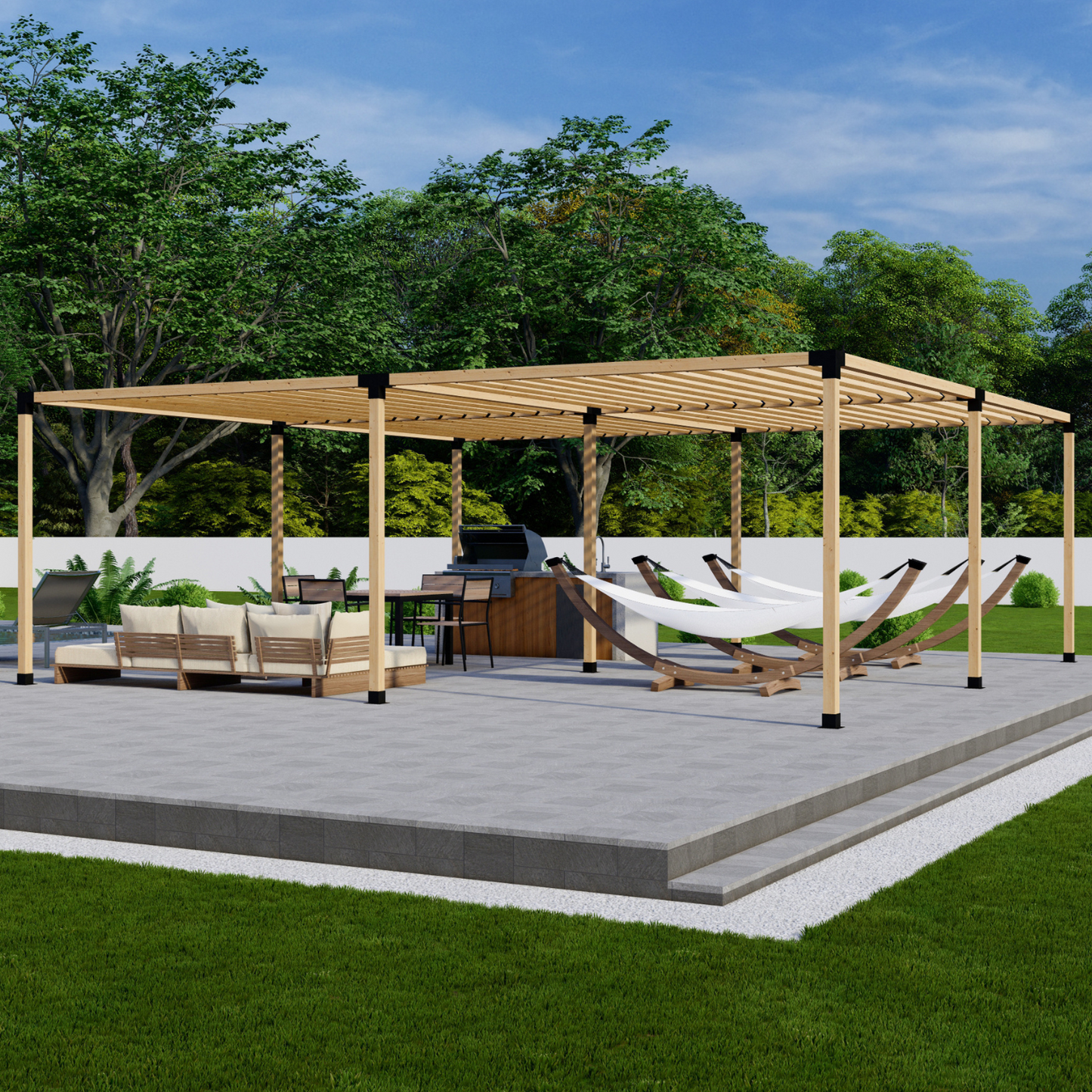 DIY Pergola Bracket Kit for a Freestanding Pergola With Slatted Roof - Any Size Up to 24' x 24'