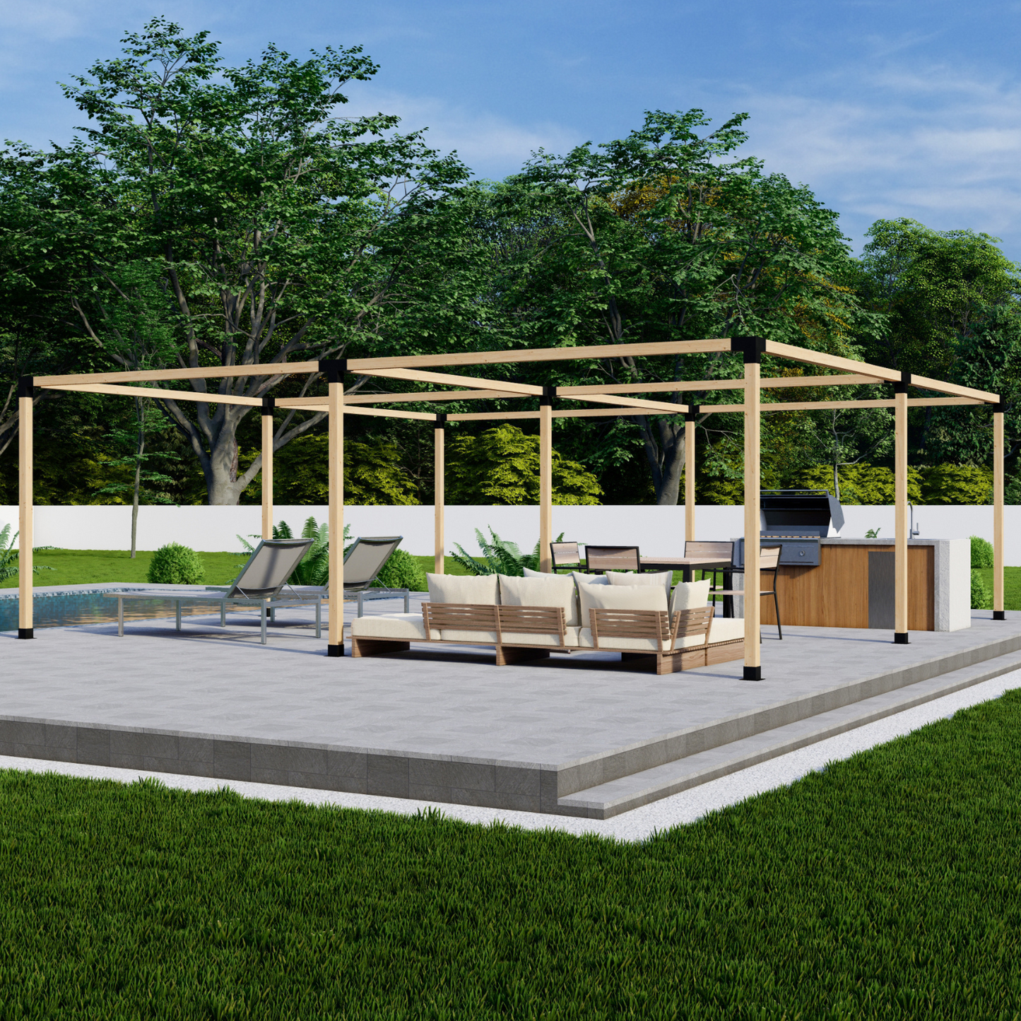 DIY Pergola Bracket Kit for a Freestanding Pergola Frame - Any Size Up to 24' x 24'