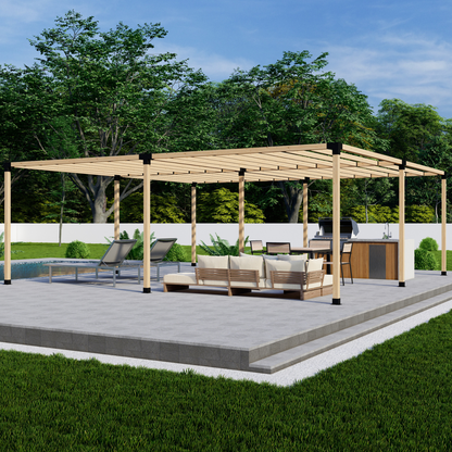 DIY Pergola Bracket Kit for a Freestanding Pergola With Slatted Roof - Any Size Up to 24' x 24'