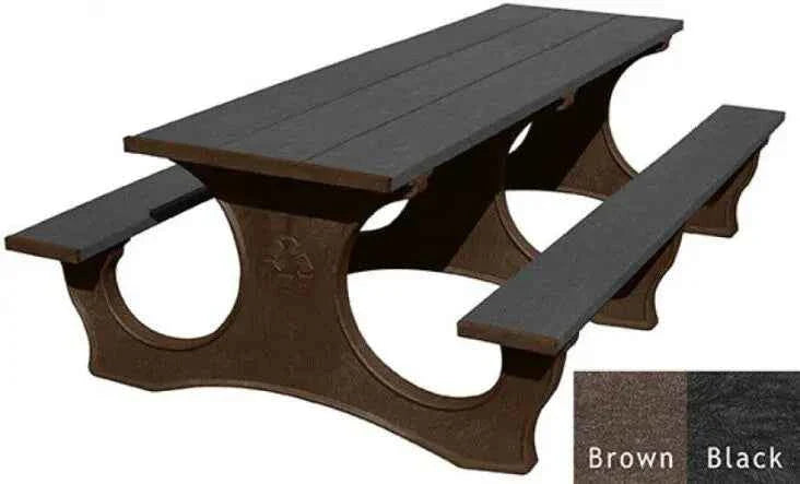 Polly Tuff ADA-Friendly Picnic Table – Durable 8 Ft Easy Access Outdoor Seating