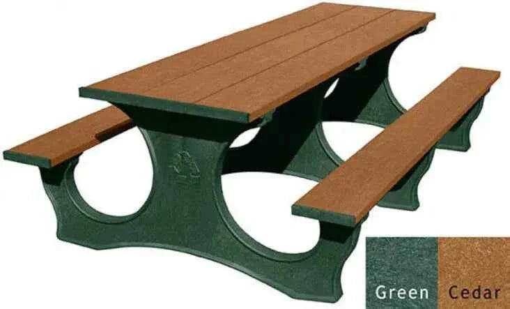 Polly Tuff ADA-Friendly Picnic Table – Durable 8 Ft Easy Access Outdoor Seating