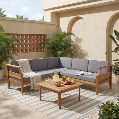 Aston 4 Piece Sofa Set - Dark Gray